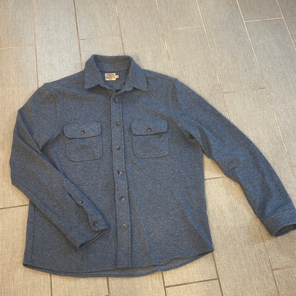 Faherty Blue Casual Button Down Shirt